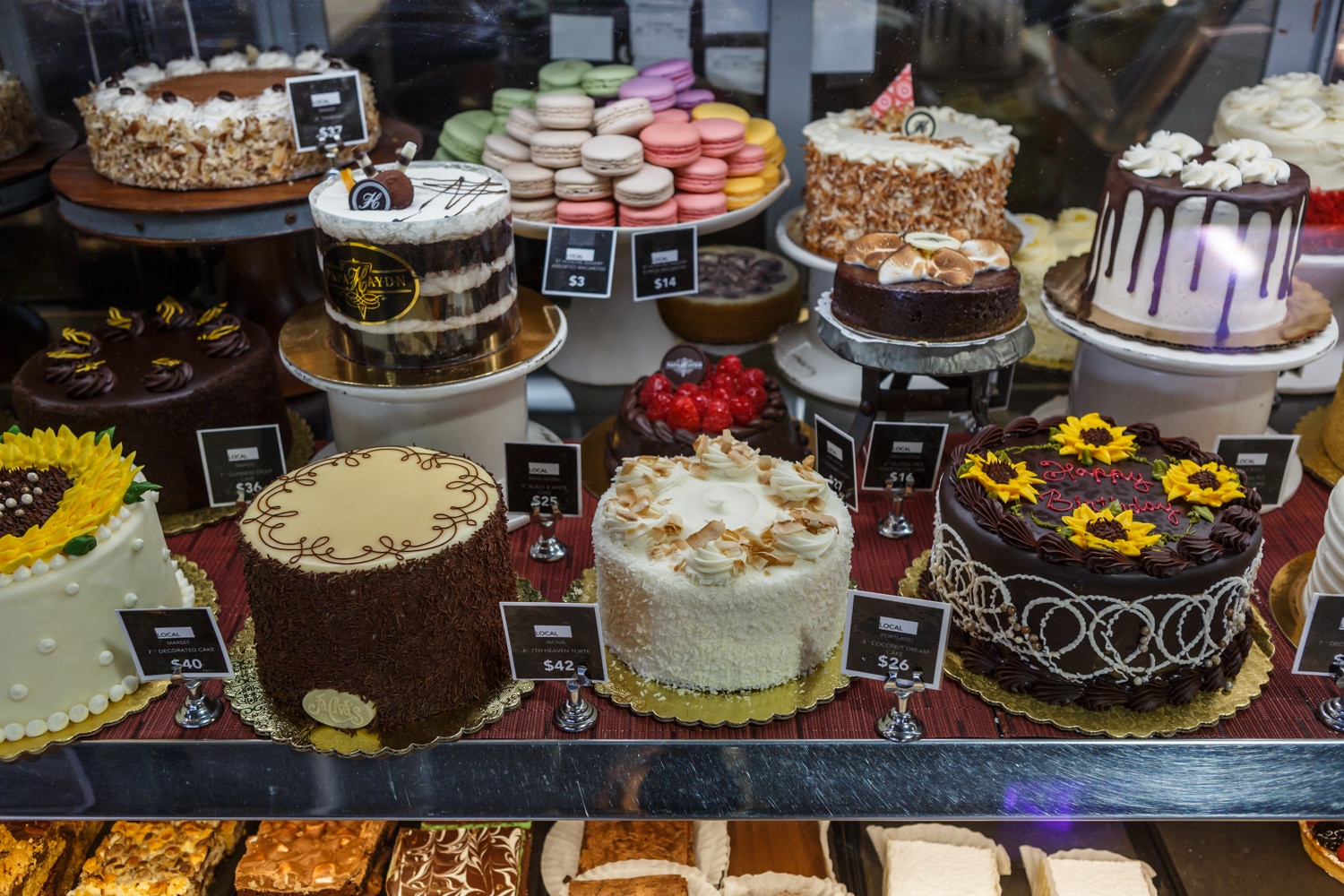 variety of cakes, pastries, and treats from the SW Macadam bakery department of Zupan's Markets