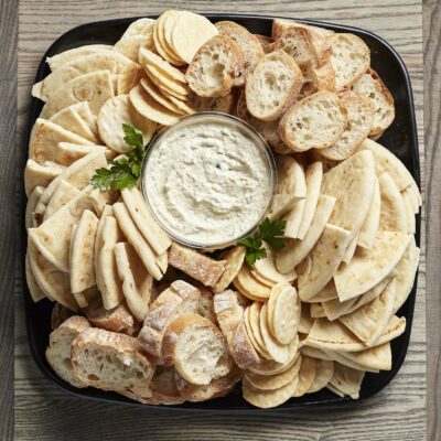 Artichoke Dip tray from Zupans catering