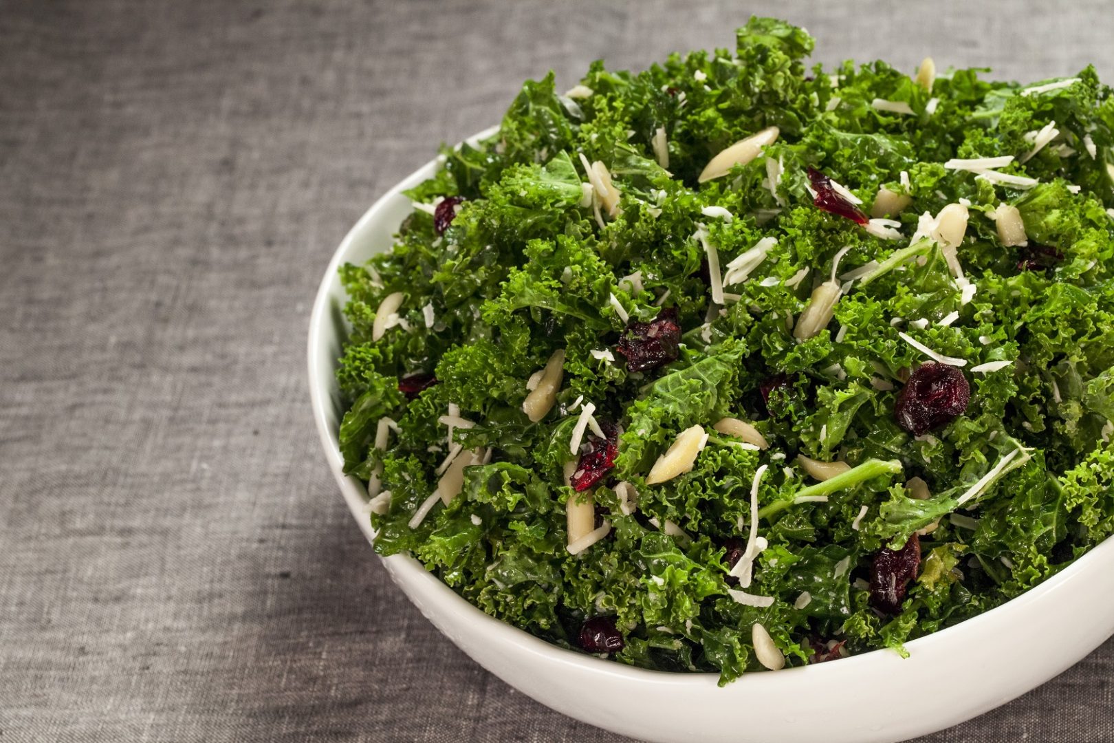 cranberry, almond, kale salad