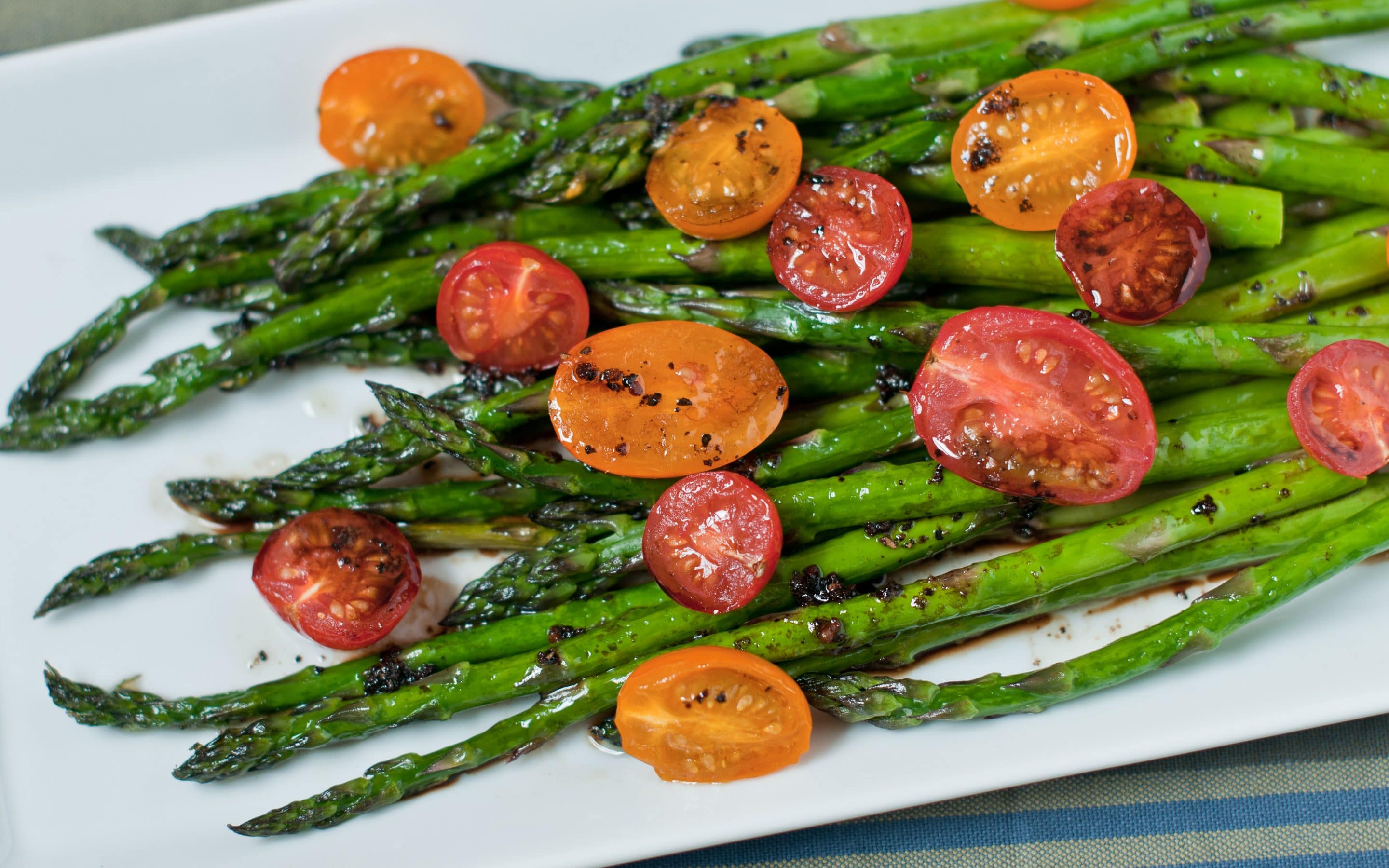 roasted asparagus and tomatoes