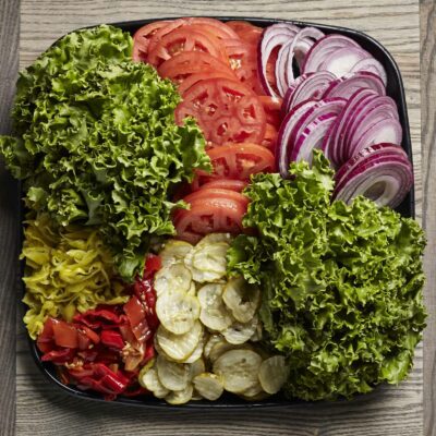 sandwich vegetables catering tray from Zupans