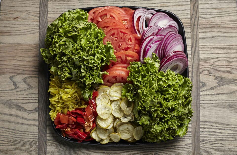 sandwich vegetables catering tray from Zupans