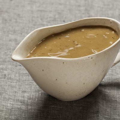 Gravy boat with turkey gravy