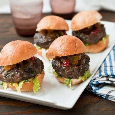 Grilled Pineapple & Jalapeño Beef Sliders