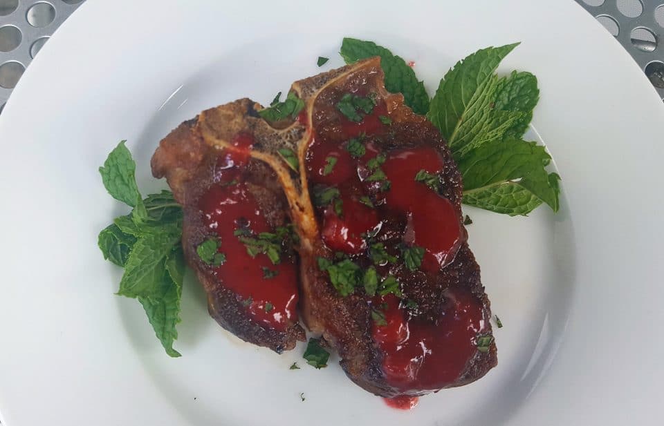 photo of a lamb T bone