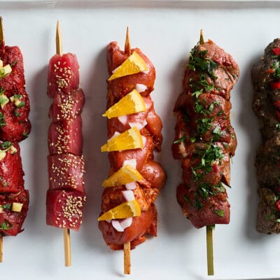 5 kabobs from Zupan's Markets on a plate