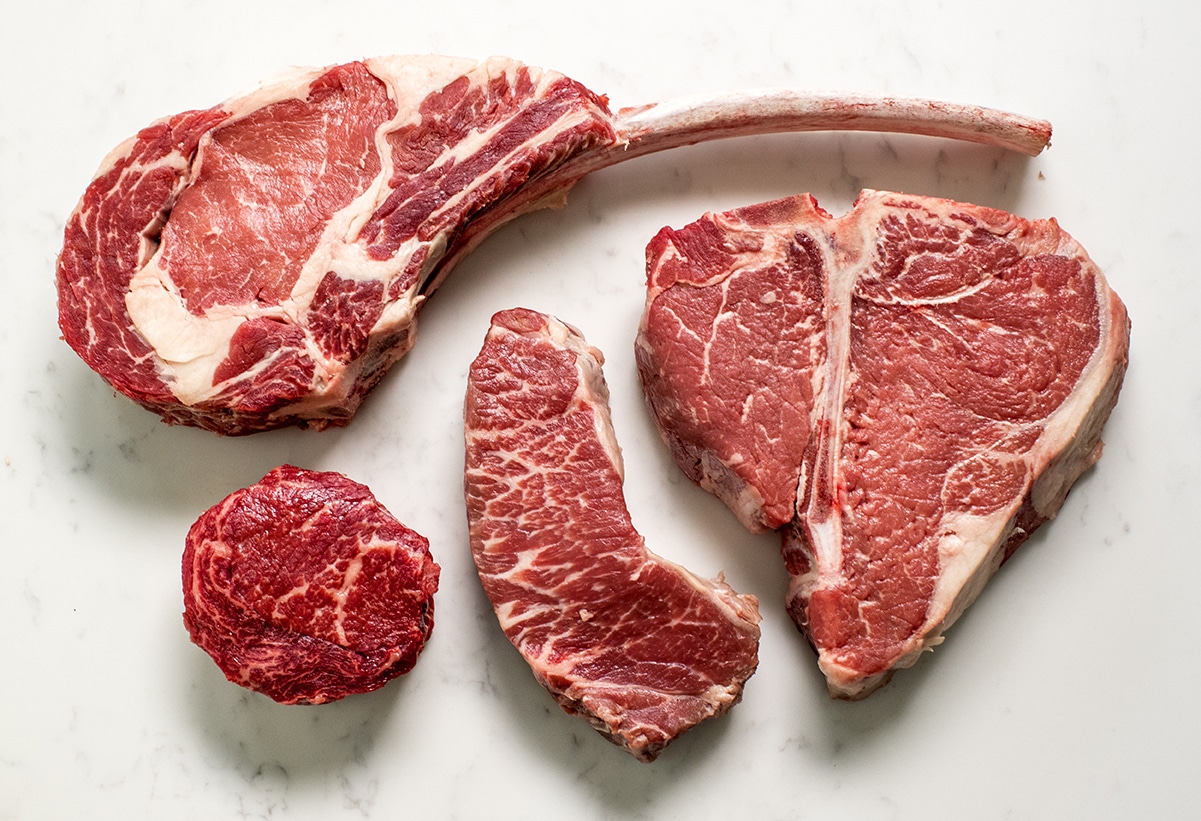 4 different local steak cuts available at Zupan's Markets meat departments