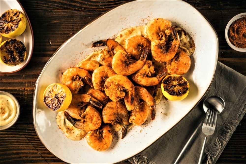 Grilled Colossal Shrimp with Garlic Aioli