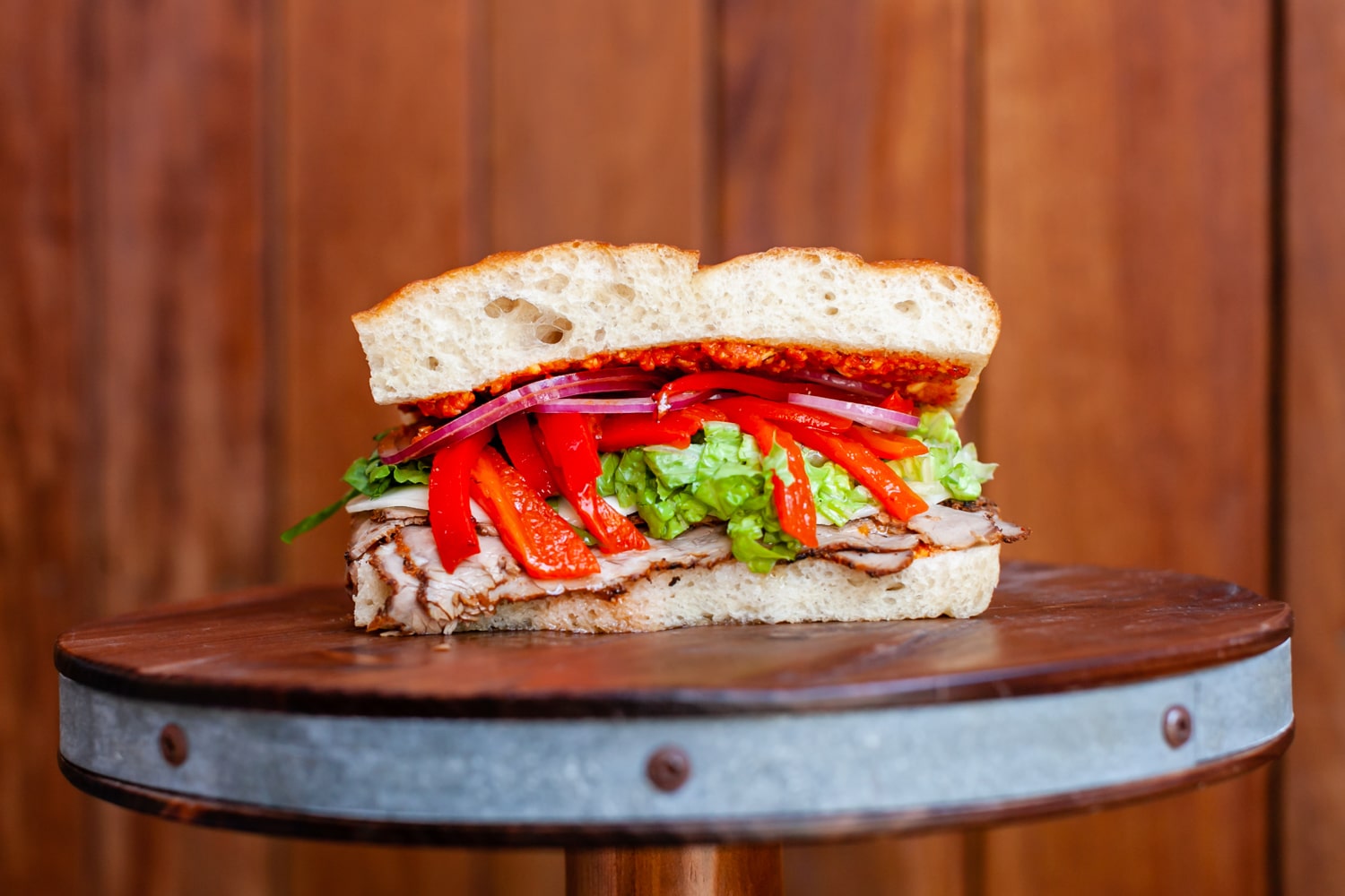 TriTip Steak Sandwich on Grand Central Foccacia bread
