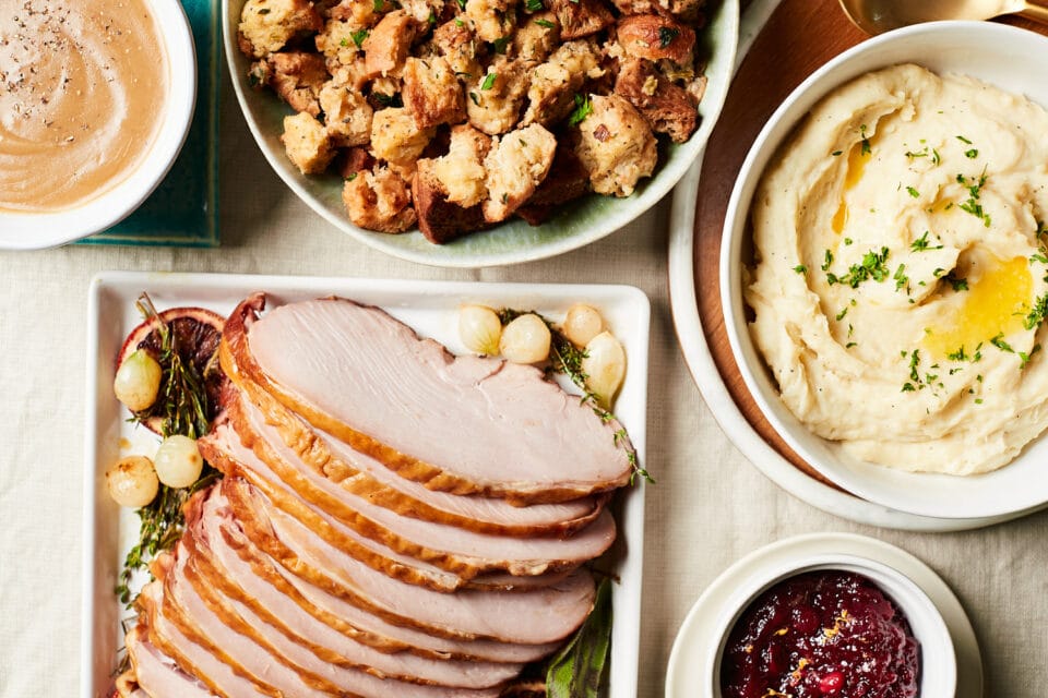 Turkey, mashed potatoes and stuffing for Thanksgiving dinner from Zupan's Markets