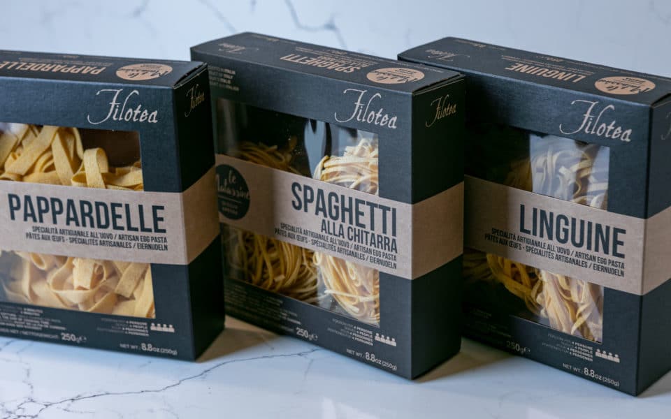 3 boxes of Filotea pasta