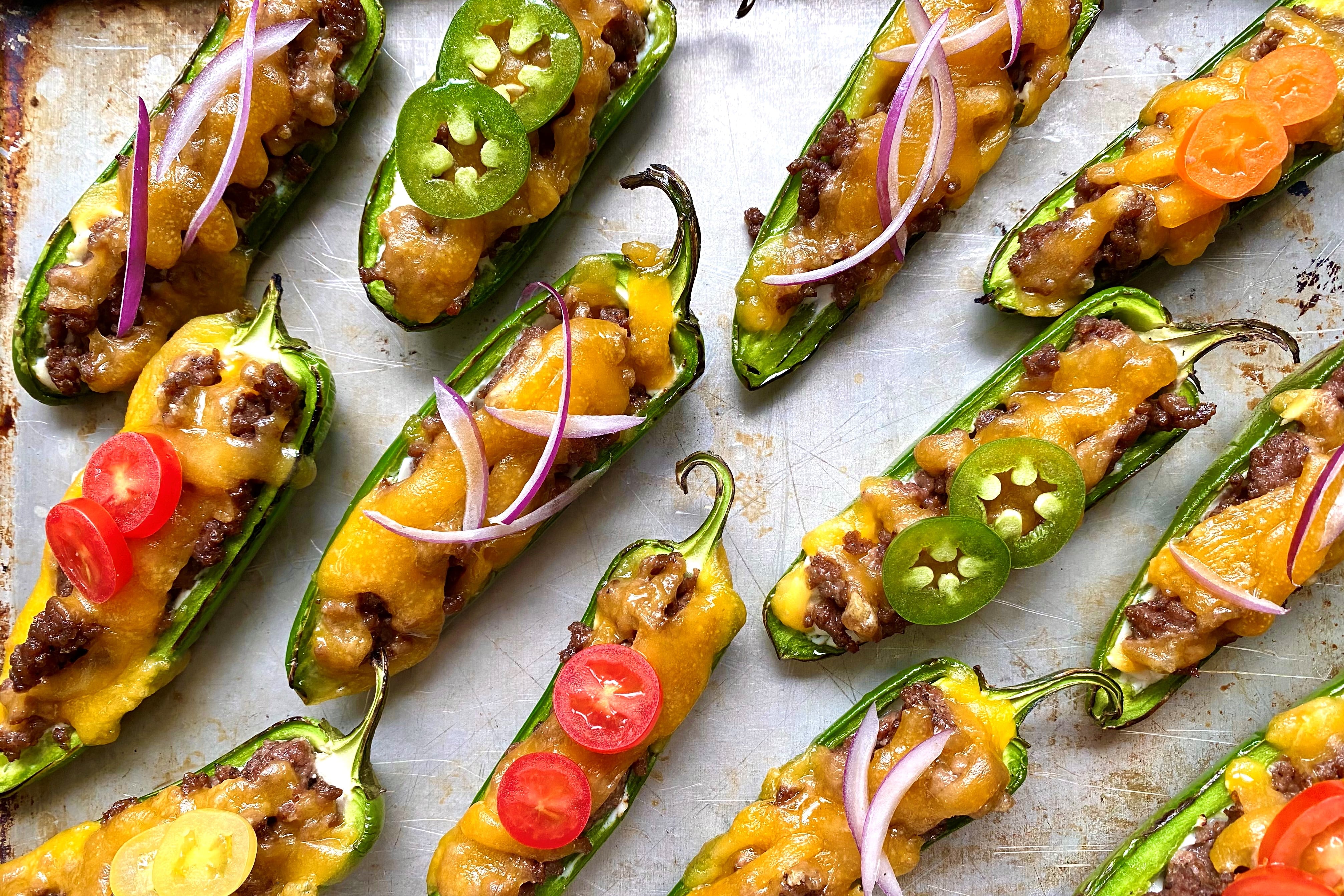 Recipes for Game Day - Cheeseburger Jalapeño Poppers