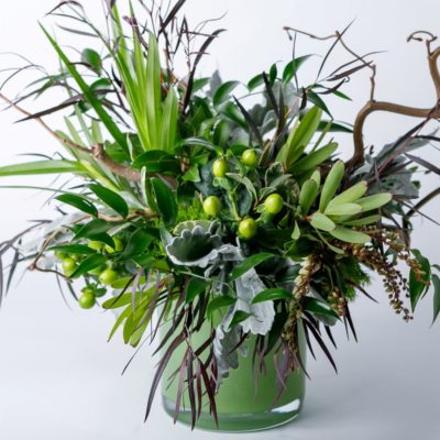 Green floral arrangement from Zupan's Markets