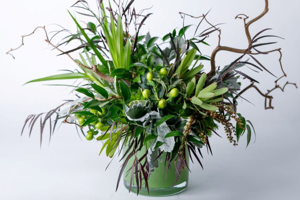 Green floral arrangement from Zupan's Markets