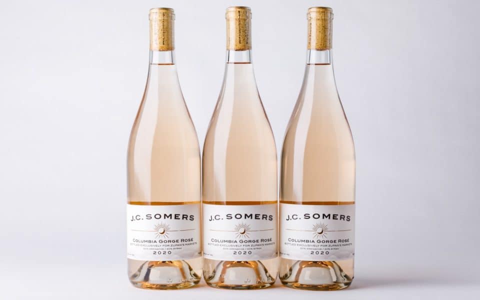 3 bottles of J.C. Somers Columbia River Rose available at Zupan's Markets wine sections