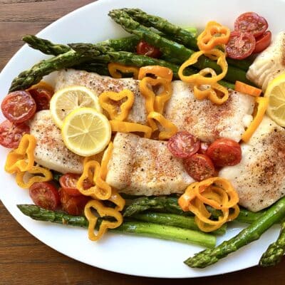 Baked Halibut with Spring Vegetables