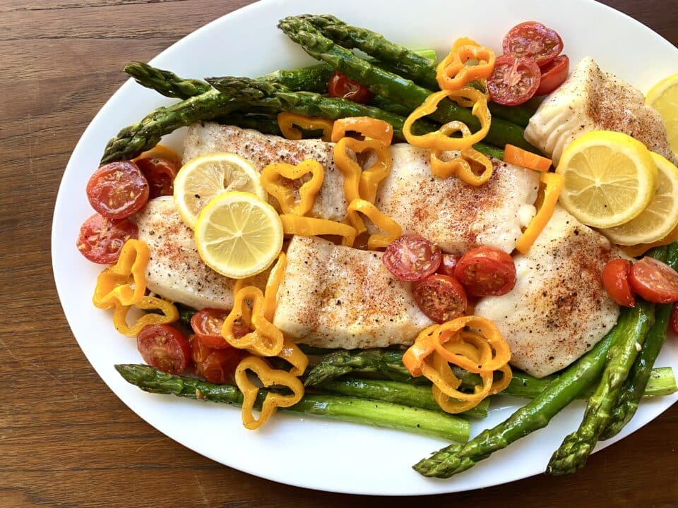 Baked Halibut with Spring Vegetables