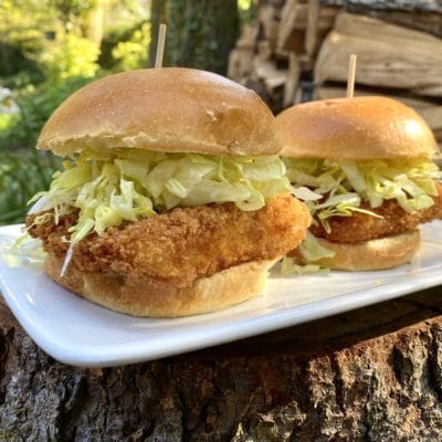 crispy halibut sandwiches