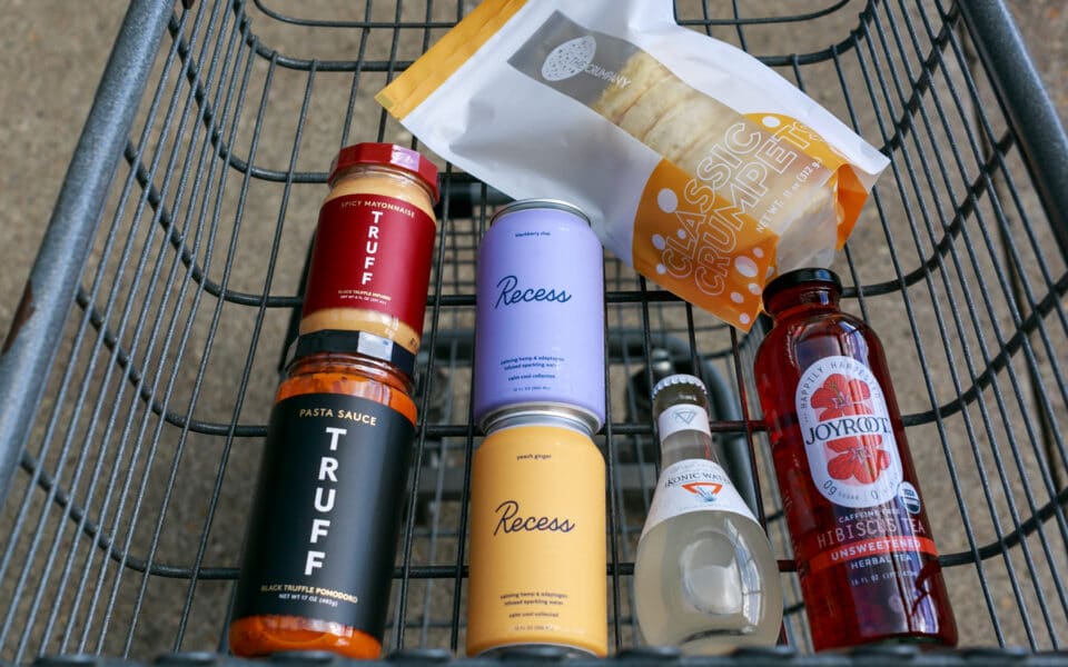 grocery basket holding food on sale at Zupan's Markets