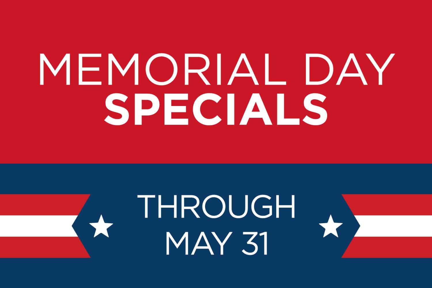 Memorial Day Specials banner for Zupan's