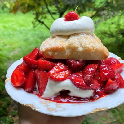 Strawberry Shortcake stuffed with fresh strawberries