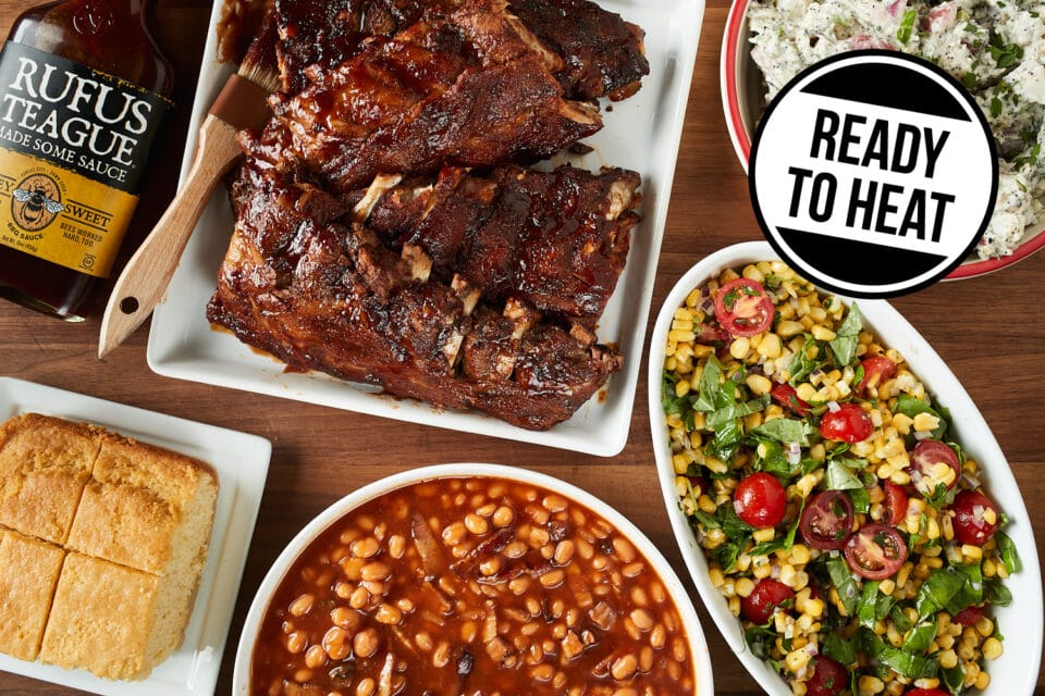 Ready to eat BBQ ribs dinner meal from Zupan's