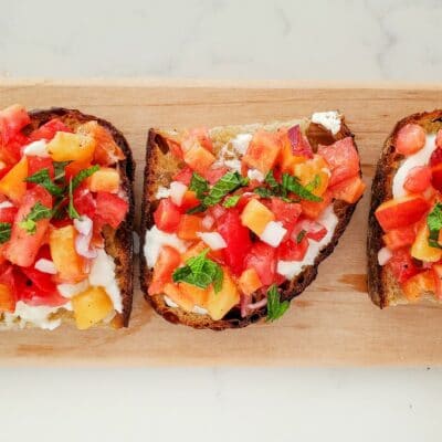 burrata peach toast