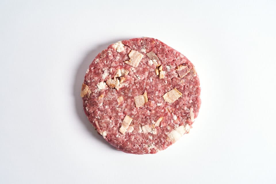 Bacon and bleu cheese burger patty