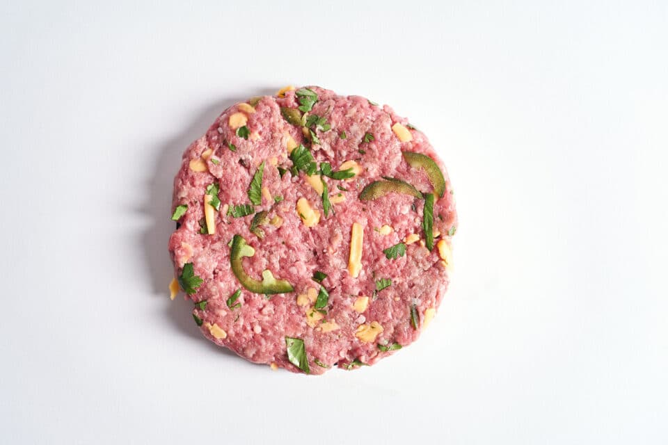 jalapeno cheddar beef burger patty