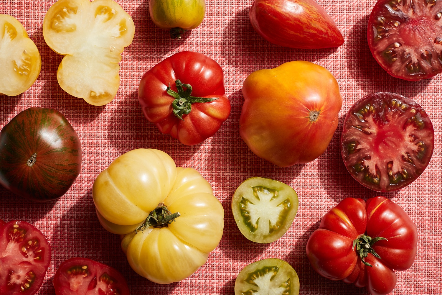 heirloom tomatoes on a table