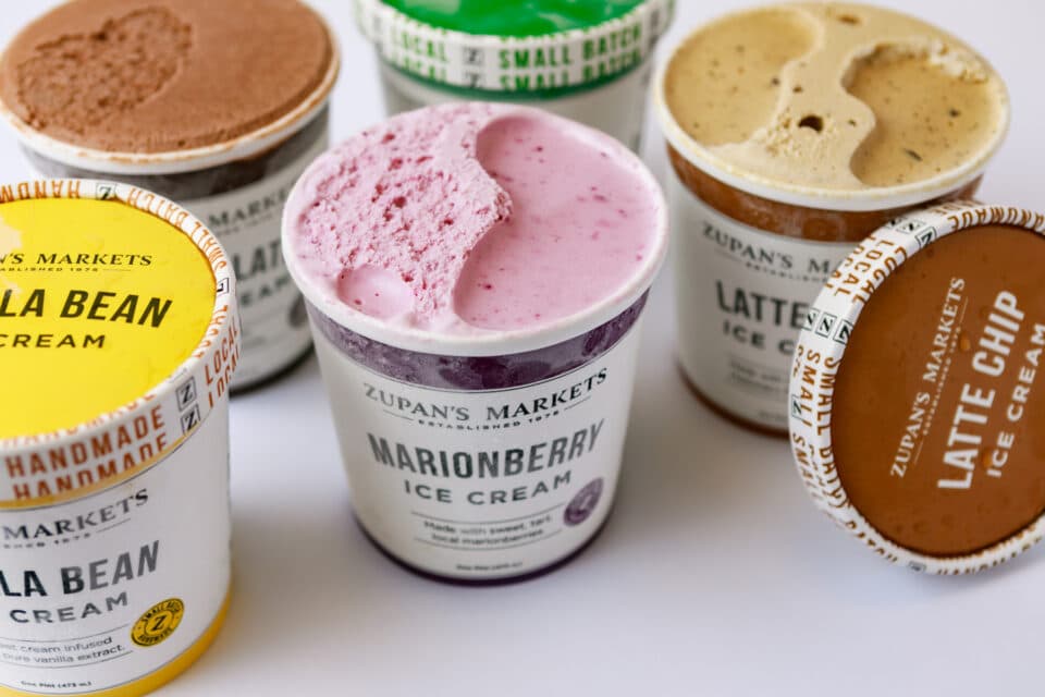 Zupan's Markets ice cream cartons