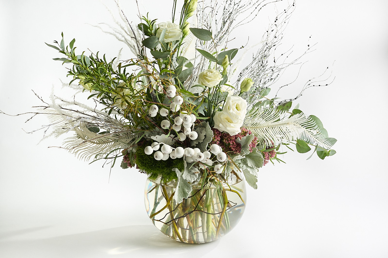 white and green October floral arrangement from Zupan's Markets