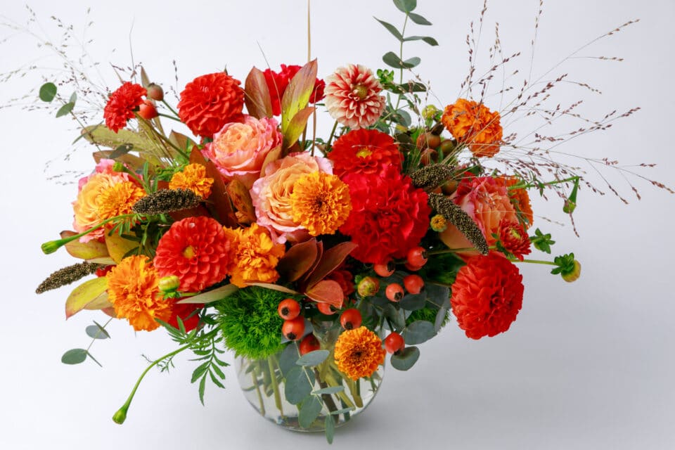 bright colored dahlia bouquet from the Flower department at Zupan's in PDX and Lake Oswego