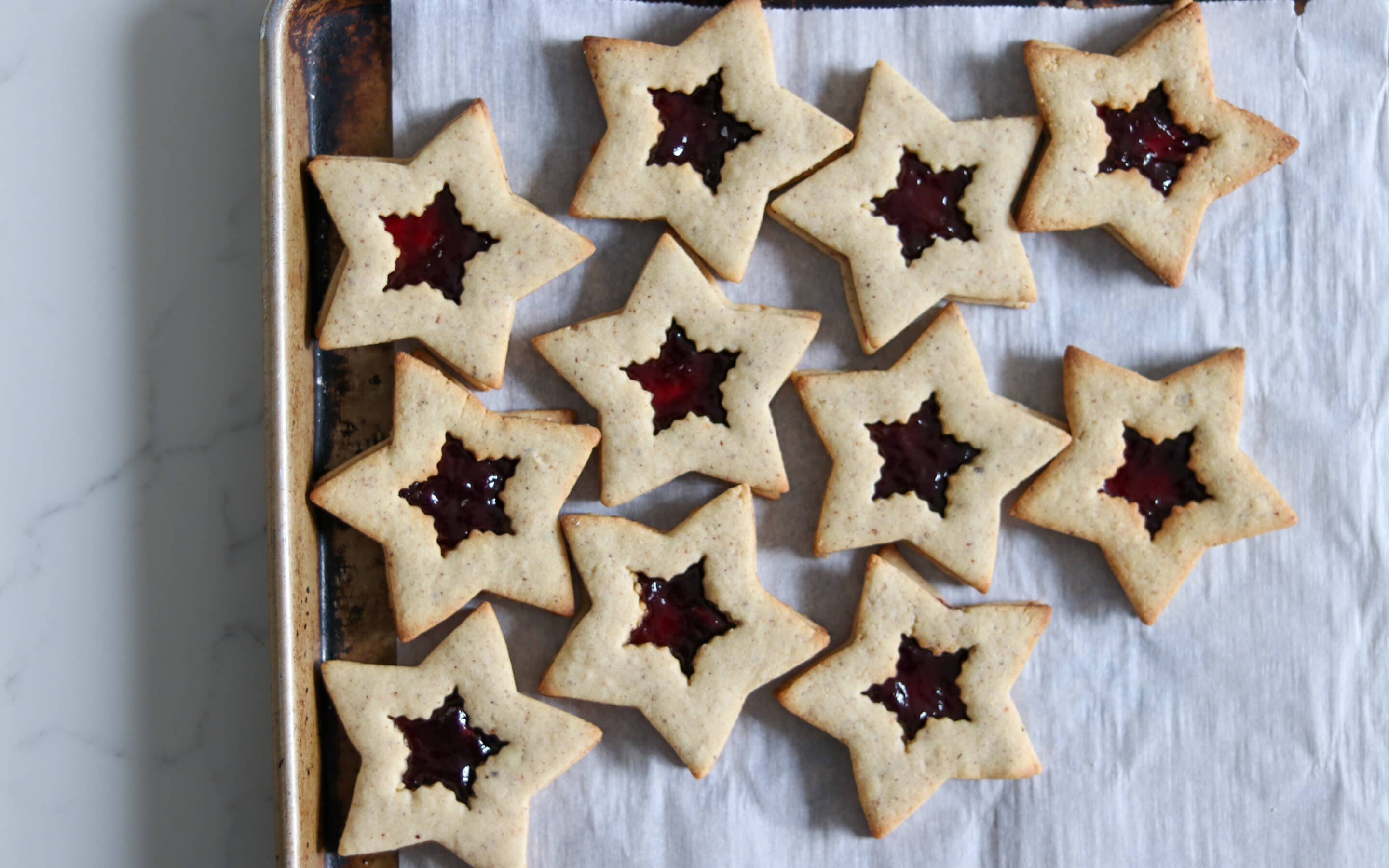 marionberry star shortbread cookies