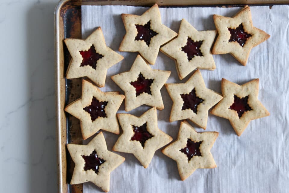 marionberry star shortbread cookies