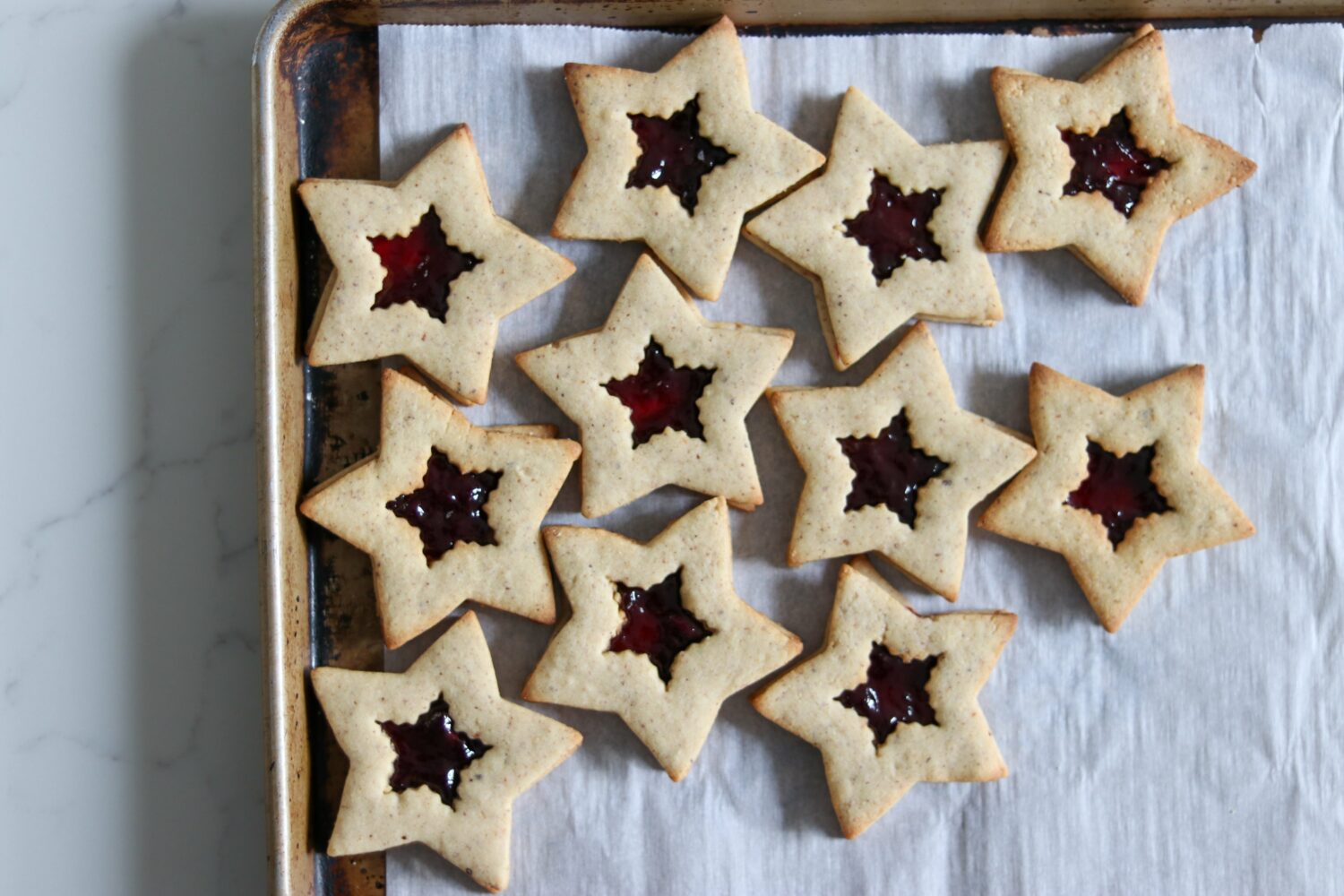 Holiday Cookie Recipes | Hazelnut Marionberry Stars