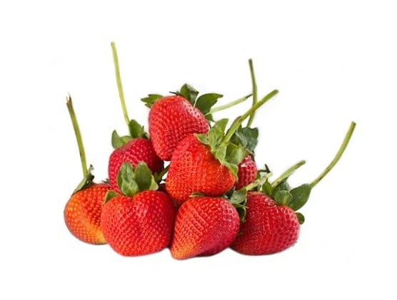 Long Stem Strawberries on a white background