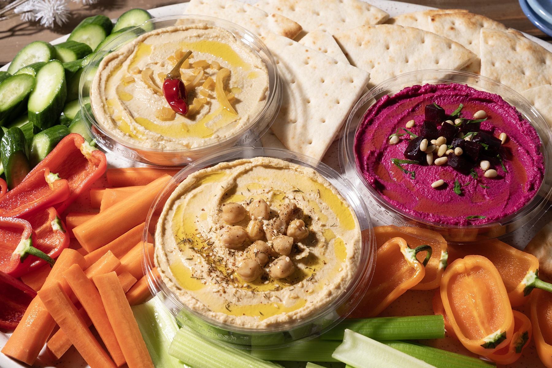 Zupan's Hummus Trio with vegetables
