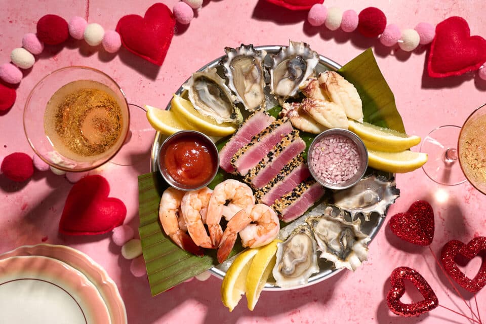 Valentine's Day Seafood Platter Catering Detail