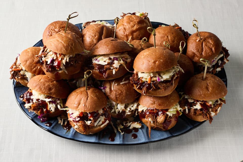 pulled pork sliders on a plate
