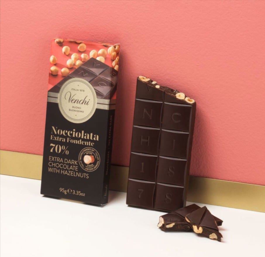 Venchi Dark Chocolate Hazelnut-Bar