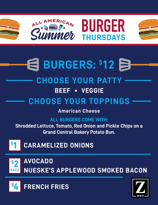 Burger Thursdays menu