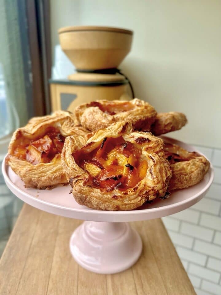 Peach Pastries on a serving plate